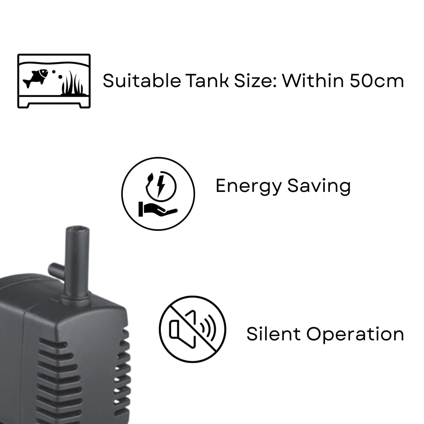 S0B0 WP-280 Submersible Water Pump for Aquarium Fish Tank | Compact Design | Suitable for Freshwater and Saltwater Aquarium | Power: 5W| F.Max: 300L/H | Original from Tunai Store