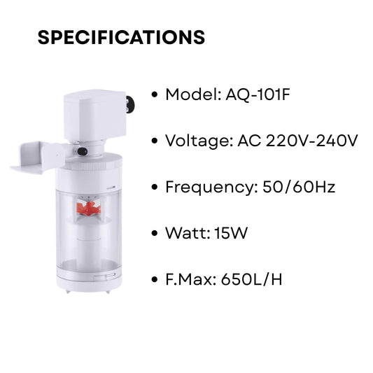 S0B0 AQ-101F Multi-Function Internal Filter for Aquarium Fish Tank | Completely Submersible | Suitable for Fresh and Marine Water Tank | Power: 15W | F.Max: 650L/H | Original from Tunai Store