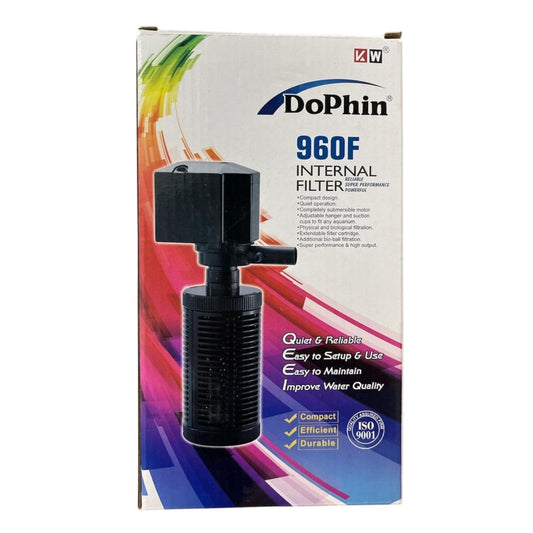 Dophin 960F Internal Filter for Aquarium Fish Tank | Completely Submersible Motor | Output: 900/1030 L/H | Suitable for Fish Tank Size 180L | (Original from Tunai Store)