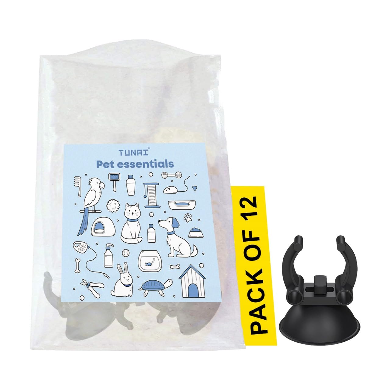 TUNAI (Pack of 12) Suction Cups, Heater Holder/Heater Clamps for All Glass and Stainless Steel Heaters of S0B0, RS-Electricals, and Other Aquarium Heaters