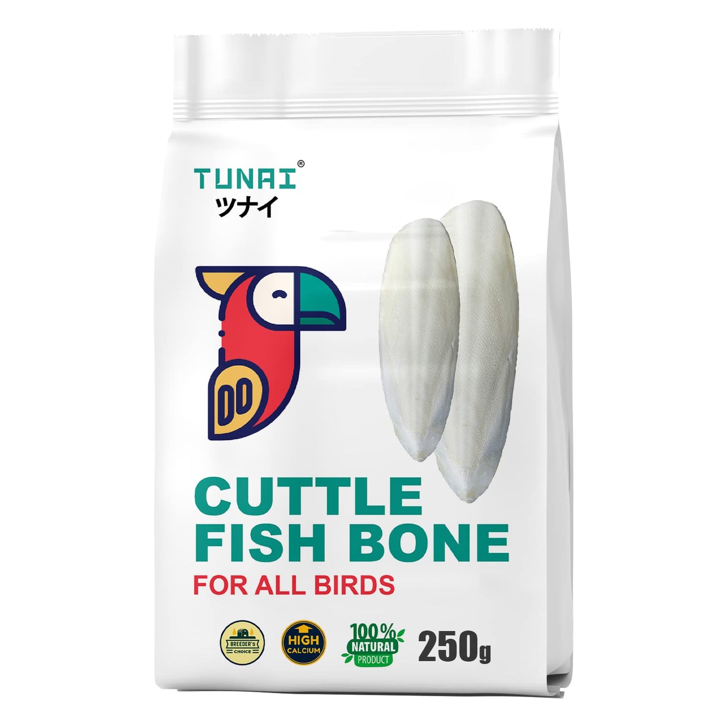 Tunai Cuttle Fish Bone for All Birds | 250g | Natural Calcium Supplement for Better Bones and Sharpen Beak, Best Treat for Love Birds All Varieties of Parrots