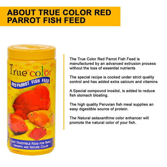 SF+ True Color Fish Food for Red Parrot | 100g | Fish Feed with 4MM Pellets and 40% Protein