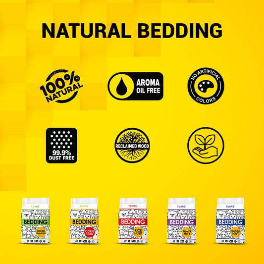 Tunai Natural Rice Husk Bedding for Rabbit, Guinea Pig, Gerbil, Hamster, Chinchilla, Rat, White Mice, Lab Rat, White Rat, Mouse, Birds, Snake, Turtle, and Other Reptiles, 250g