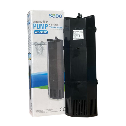 S0B0 WP-909C Internal Corner Filter for Aquarium Fish Tank | for Fresh and Salt Water | Fully Submersible | Absorbs Dirt & Clears The Water | Power: 28W | F.Max: 1600L/H | (Original from Tunai Store)