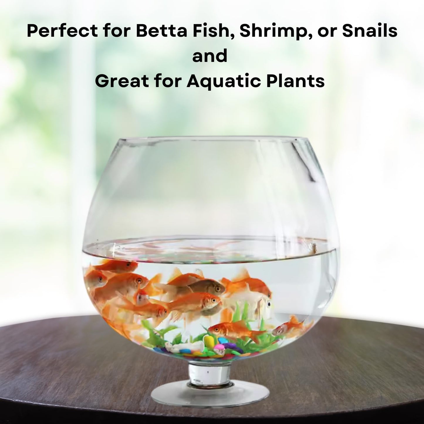 TUNAI 6-inch Wine Glass Shaped Transparent Glass Bottle Fish Bowl | Optimum Fish Tank Choice for Office & Home Decor (Transparent, 6-inch)