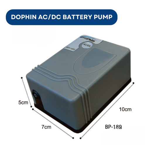 Dophin BP189 Air Pump |AC/DC Auto Convert Pump for Aquarium | Output: 500mL/min | Suitable for Fish Tank Size 30/120L | (Original from Tunai Store)