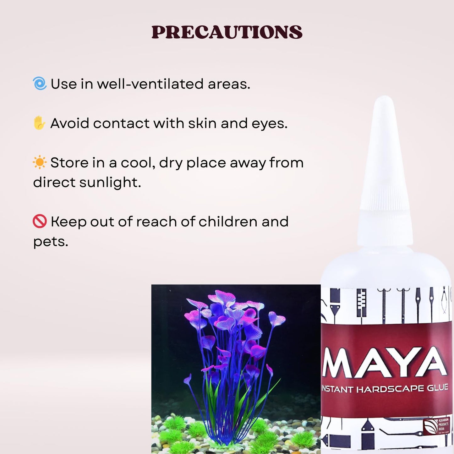 The Scape Right Series MAYA Instant Hardscape Glue | Specially Designed for Aquascaping Enthusiasts (50 gms)