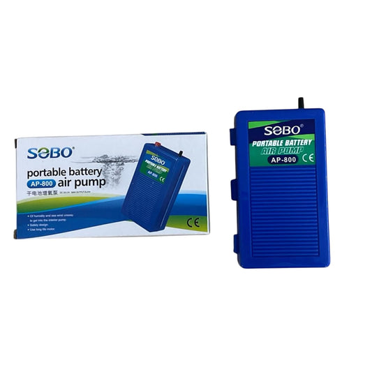 S0B0 AP-800 Portable Battery Air Pump for Aquarium Fish Tank | Ease and Quiet Operation | Ideal for Smaller Tanks | Power: DC 2 x 1.5V | F.Max: 2L/Min | Original from Tunai Store