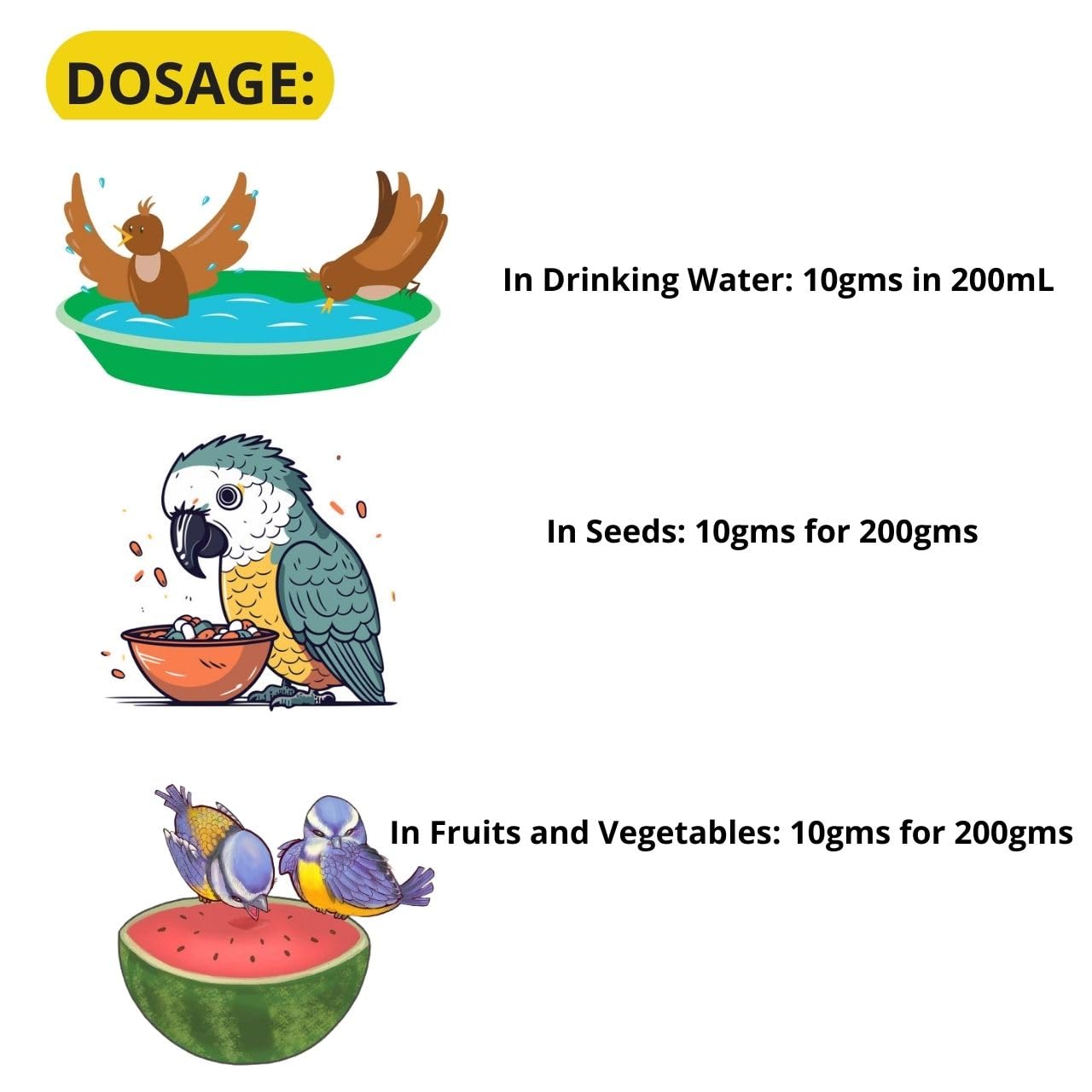 SF+ Bird's Healer Health Supplement | Health Supplement for Pet Birds | Original from TUNAI Store | 100gms