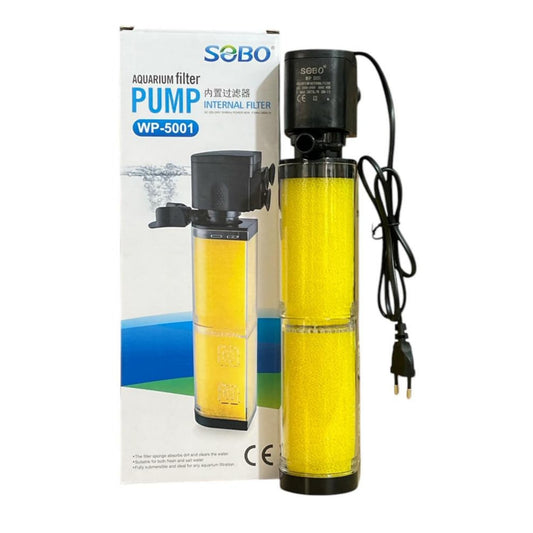 S0B0 WP-5001 Internal Filter for Aquarium Fish Tank | Completely Submersible | Absorbs Dirt & Cleans Water | for Fresh and Marine Water Tank | Power: 40W | F.Max: 2800L/H | Original from Tunai Store
