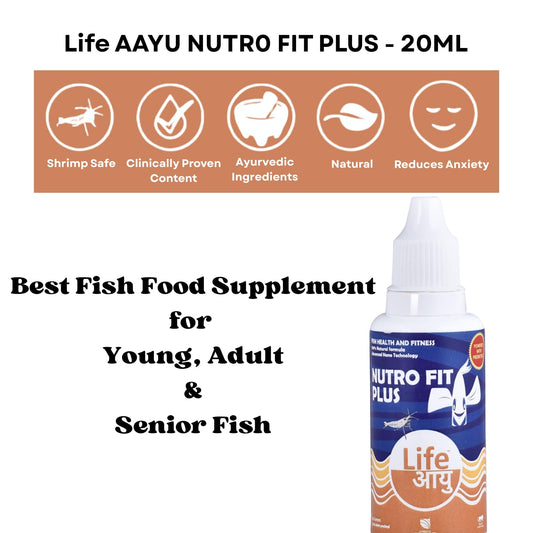 Life AAYU NUTR0 Fit Plus Fish Food Supplement | Suitable for Young, Adult and Senior Fishes | Eliminates Internal Parasites (20 ml)