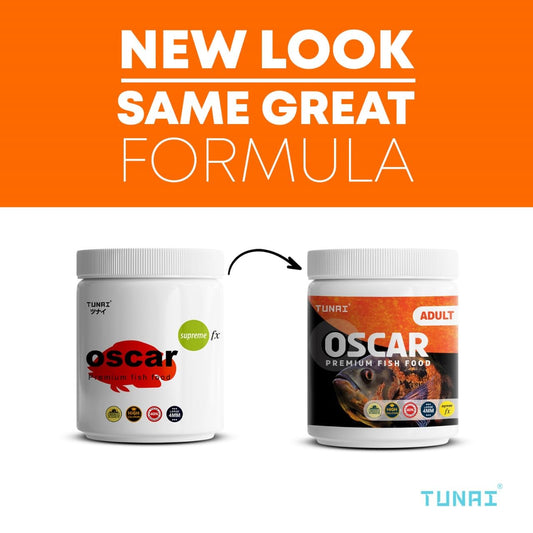 TUNAI All Life Stages Supreme Formula Oscar Fish Food Fortified with 40% Protein and Vitamins, Essential for Color Enhancement, Growth for Medium and Large Sized Oscar Fishes, 4Mm Pellet Size, 100G