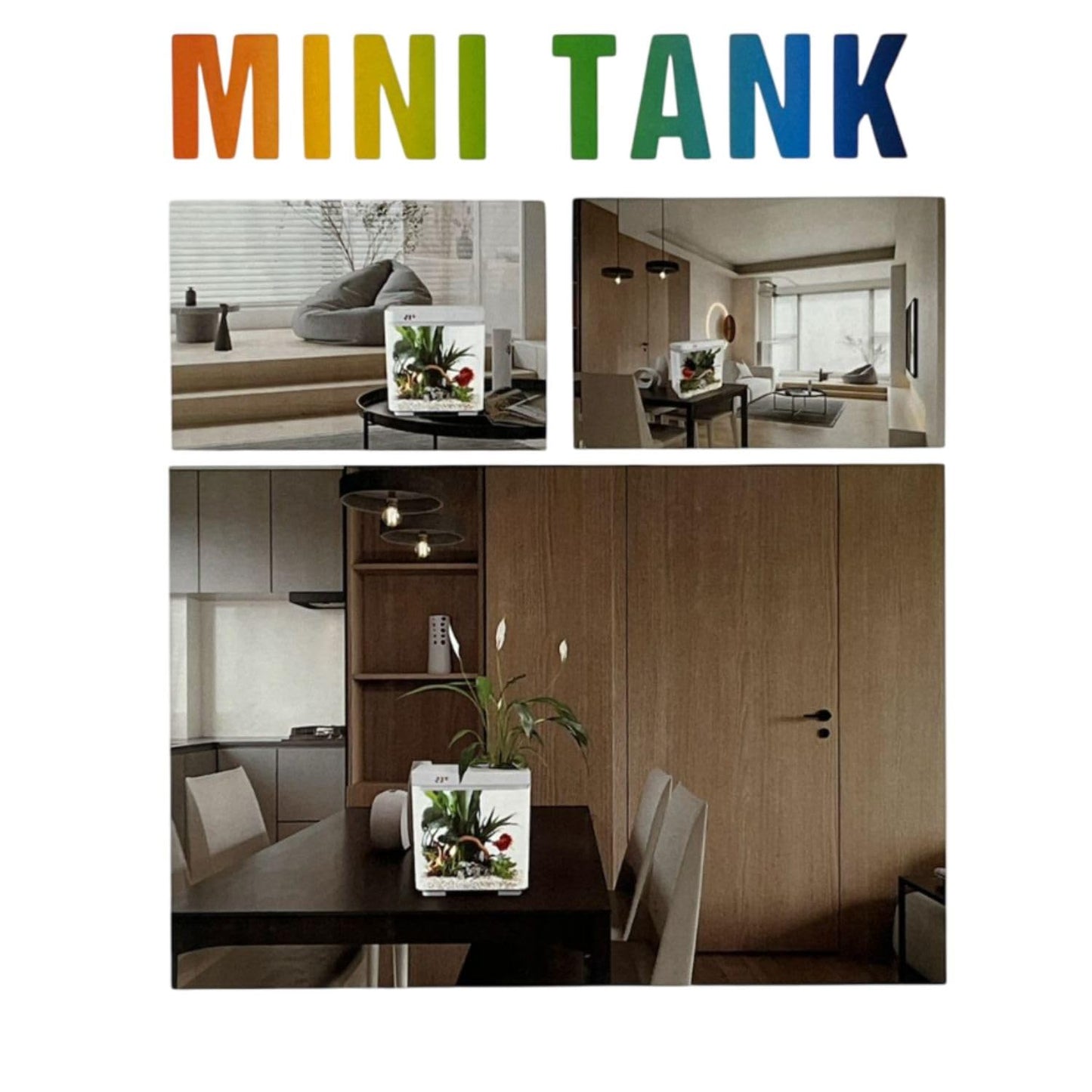 Dophin BT 120 Mini Aquarium Fish Tank | Complete Filtration | Compact and Elegant | Planting Basket | Capacity - 10L Fish Tank (Original from Tunai Store)