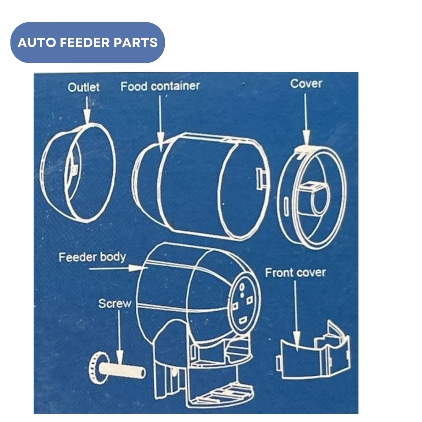 Dophin AF015 Aquarium Auto Feeder | Battery Version | Easy to Operate | Designed to Dispense Food to Fish | (Original from Tunai Store)