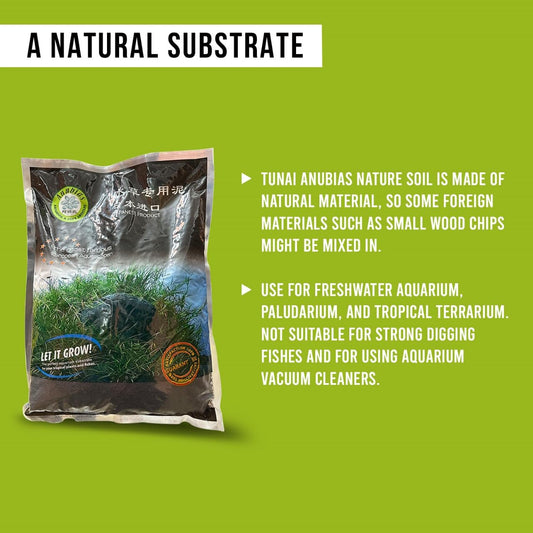 ANUBIAS Japanese Black Soil Substrate for Aquarium (Original Imported from Tunai Store) Perfect for Both Plants, Fish, & Shrimps. Paludarium & Tropical Terrarium (Black Soil, 3L)