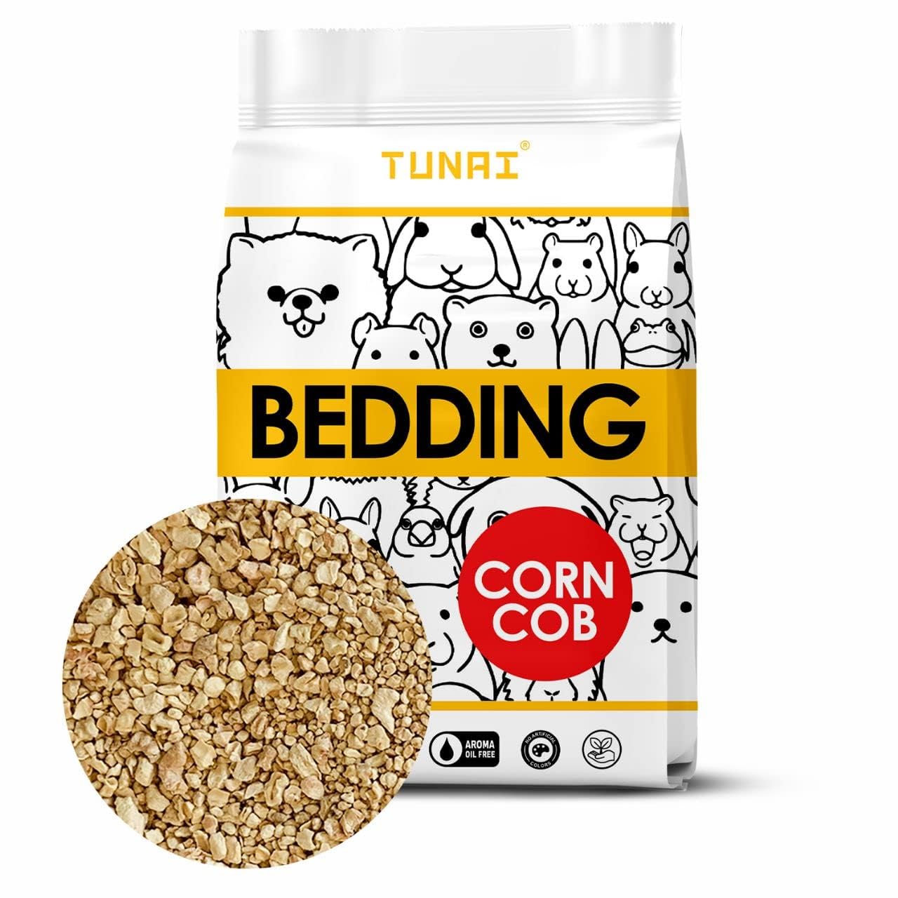 Tunai Natural Corn Cob Bedding |1Kg| for Rabbit, Guinea Pig, Gerbil, Hamster, Chinchilla, Rat, White Mice, Lab Rat, White Rat, Mouse, Birds, Snake, Turtle, and Other Reptiles