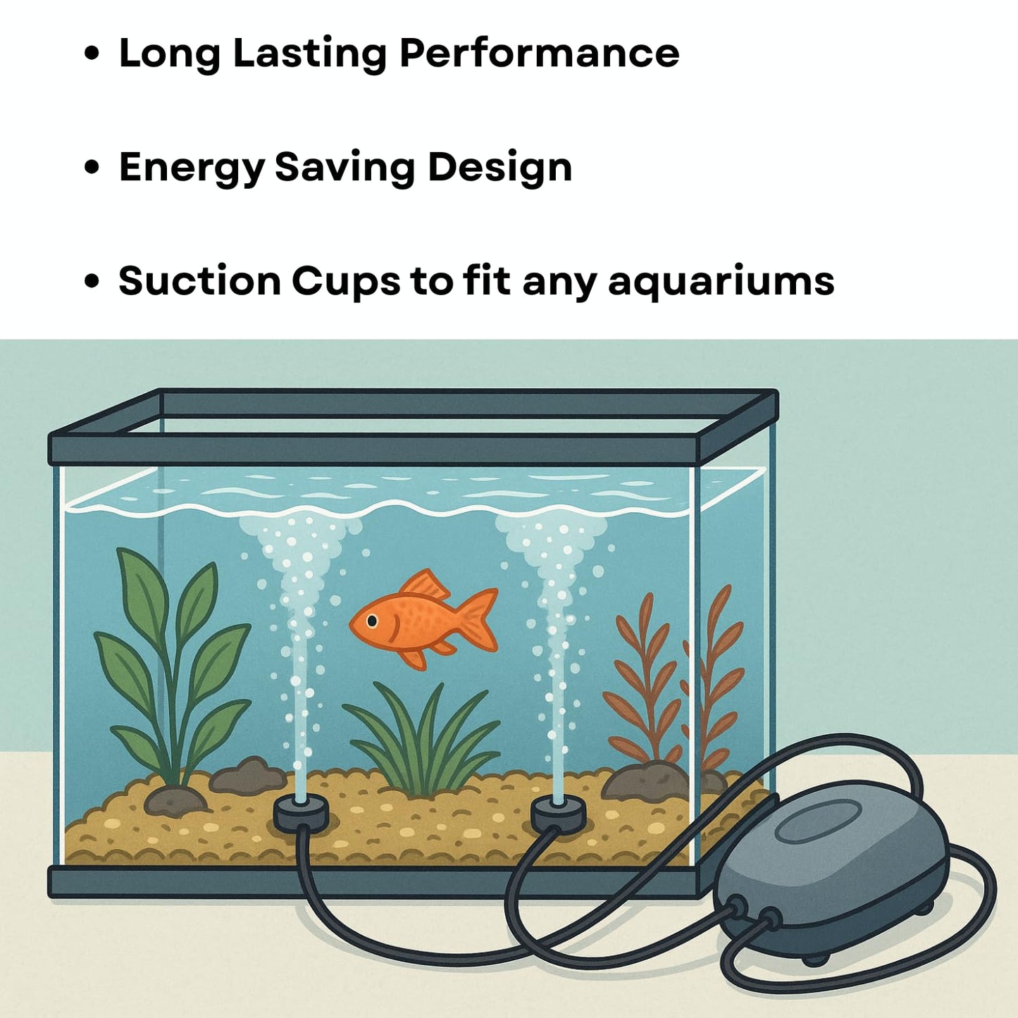 S0B0 SB-648 Air Pump for Aquarium Fish Tank | Energy Saving Design | Low Noise and Big F.Max | Single Outlet | Power: 5W | F.Max: 2 x 4L/min | Original from Tunai Store