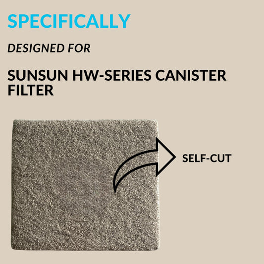 SUNSUN Ammonia Infused Filter Media Pad | Suitable for All HW-Series Canister Filters | Self-Cut Filter Pad | Original from Tunai Store (Light Brown, Square)