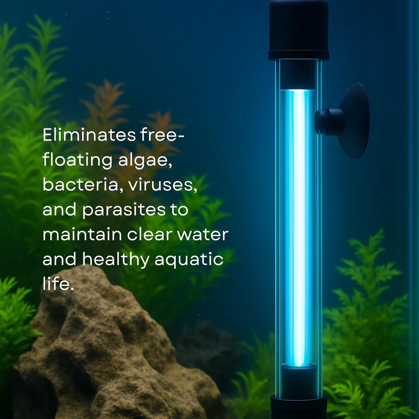 S0B0 UVC-9W Submersible UV Lamp for Aquarium Fish Tank | Water Clarity | Algae Removal | Energy Efficient | (Original from TUNAI Store)