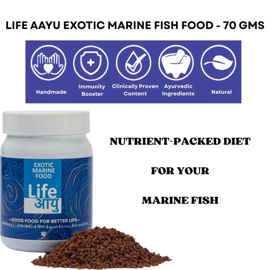 Life AAYU Marine Fish Food | Nutrient-Packed Diet | (70 GMS, Exotic)