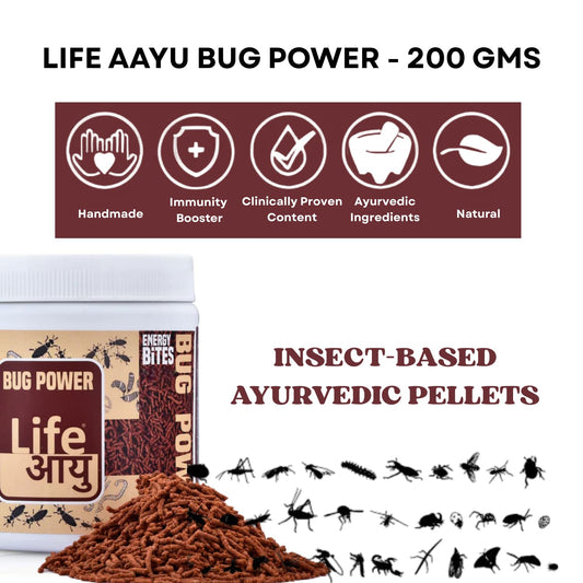 Life AAYU Bug Power Fish Food | Insect Based Ayurvedic Pellets | Suitable for All Freshwater and Marine Fish | (200 GMS)