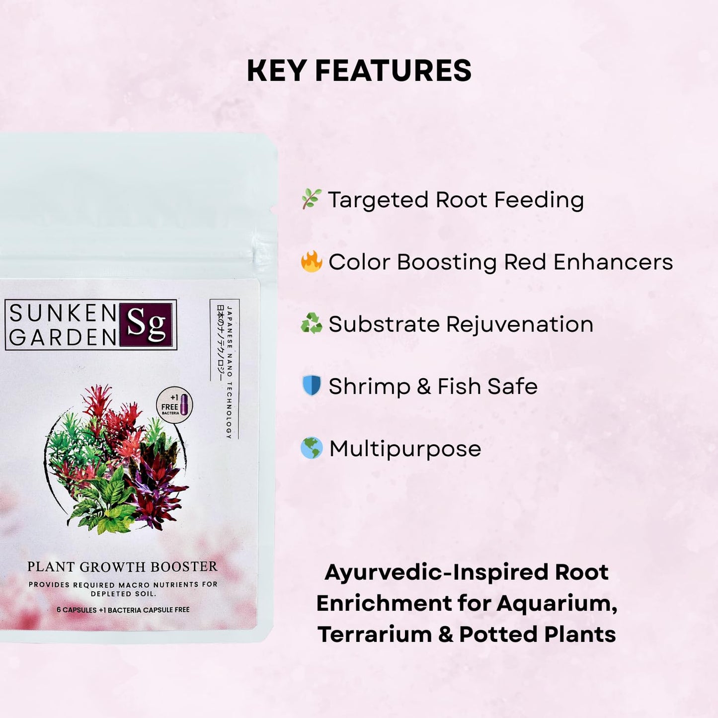 Sunken Garden Root Tabs | Restore Soil | Revive Plants | Rule Your Aquascape (6 Capsules + 1 Bacteria Capsule Free)