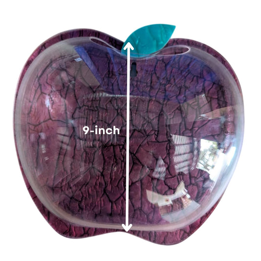 Wall Mount 9-inch Wine Apple Shape Fish Bowl – Without Stand | Modern Aquarium for Home, Office & Café Décor | Space Saving Design | Elegant Fish Tank & Plant Terrarium | Compact Design