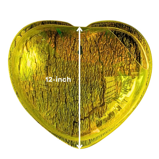 Wall Mount 12-inch Yellow Heart Shape Fish Bowl – Without Stand | Modern Aquarium for Home, Office & Café Décor | Space Saving Design | Elegant Fish Tank & Plant Terrarium | Compact Design