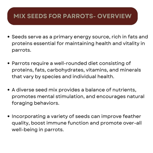 TUNAI SF+ Mix Seeds for Birds | Natural, Hand-Picked and Protein Packed Seeds (500 Gms, Parrots),All Life Stages