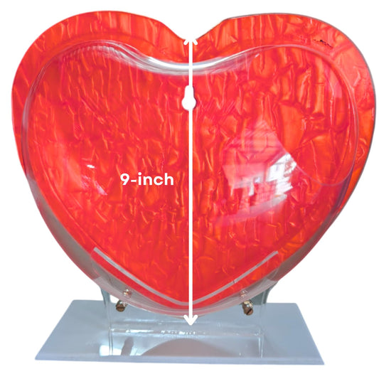 Wall Mount 9-inch Red Heart Shape Fish Bowl – with Stand | Modern Aquarium for Home, Office & Café Décor | Space Saving Design | Elegant Fish Tank & Plant Terrarium | Compact Design