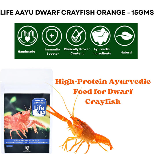 Life AAYU Dwarf Crayfish Orange Food | Breeding, Molting & Growth Booster | Handmade Ayurvedic Formula (15 GMS)