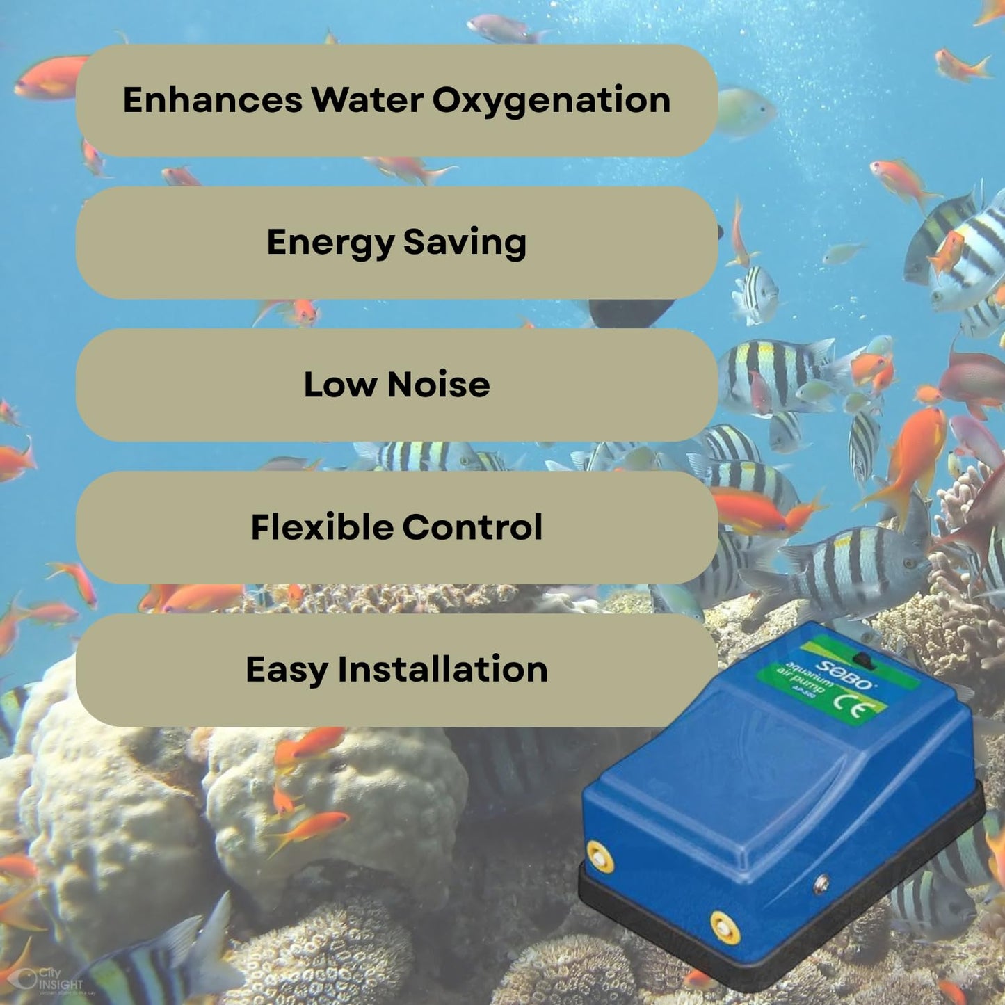 S0B0 AP-500 Battery Air Pump for Aquarium Fish Tank | Ease and Quiet Operation | Ideal for Smaller Tanks | Power: 5W | F.Max: 2 x 4L | Original from Tunai Store (AP-500, F.Max: 2 x 4L)