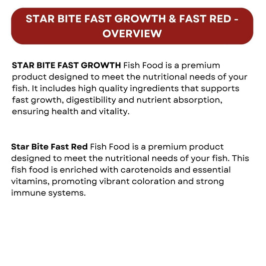 SF+ Star Bite Fast Growth + Star Bite Fast Red Fish Food | Combo Pack (60gms, Fast Growth and Fast Red)