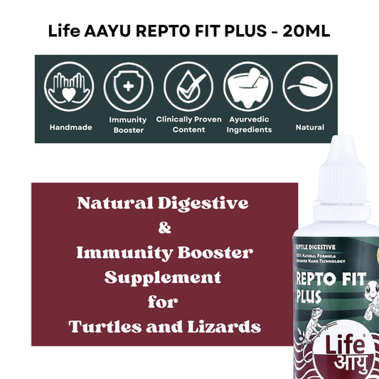 Life AAYU REPT0-Fit Plus Supplement | 100% Natural Digestive & Immunity Booster Supplement for Turtles and Lizards (20 ml)