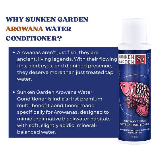 Sunken Garden Arowana Water Conditioner | for Strength, Color & Calm Behavior | Multi-Action Conditioner for Arowanas (100 ml)