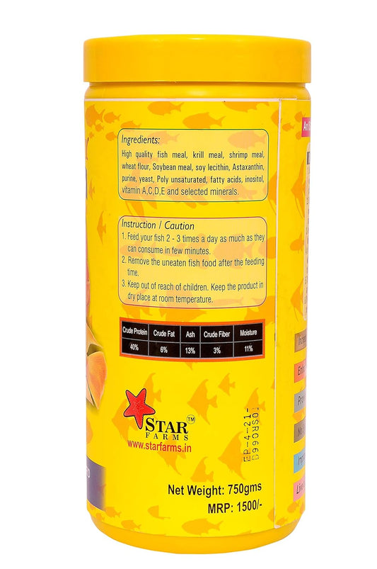 Clover True Colour Fish Feed for RED Parrot 750 g