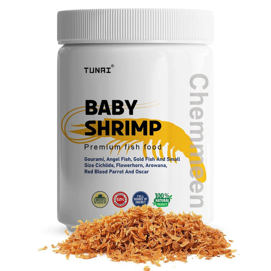 Tunai Chemmeen Pink Baby Whole Sun Dried premium Shrimp Fish Food 50g Fortified With Full Source Of 52% Protein From Head To Tail