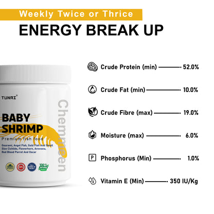 Tunai Chemmeen Pink Baby Whole Sun Dried premium Shrimp Fish Food 50g Fortified With Full Source Of 52% Protein From Head To Tail