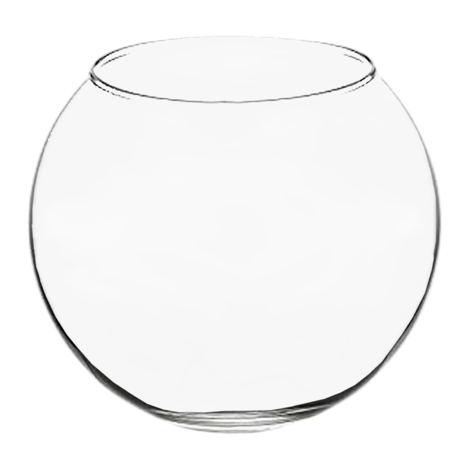 Transparent 4-inch Fish Bowl with Out Neck Collar, Suitable for Small Fish, Plants | Optimum Fish Tank Choice for Office & Home Decor