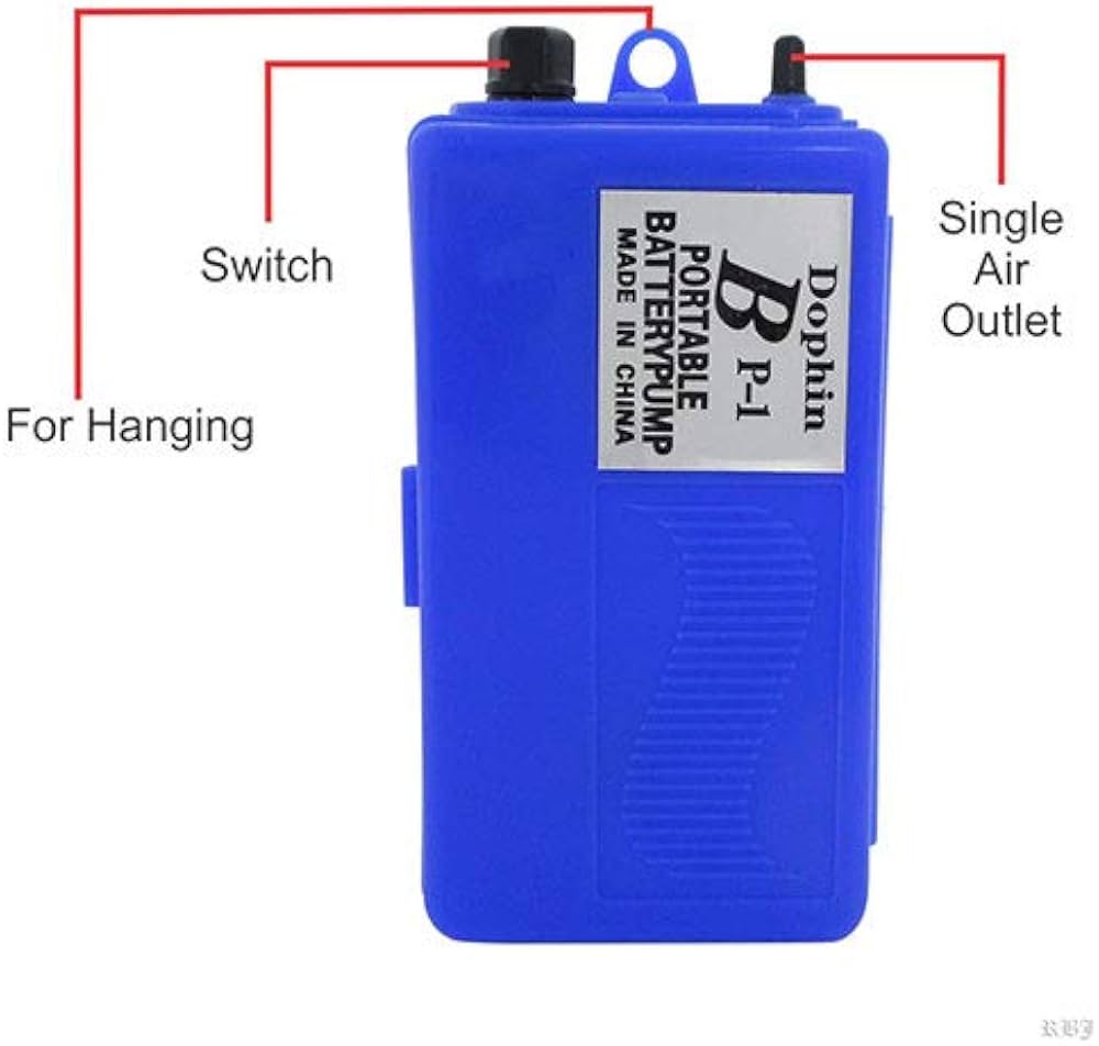 Dophin BP1 Portable Battery Pump for Aquarium Fish Tank | Safety, Reliability and Durability | Output: 400CC/Min | Suitable for Tank Size 30-60L