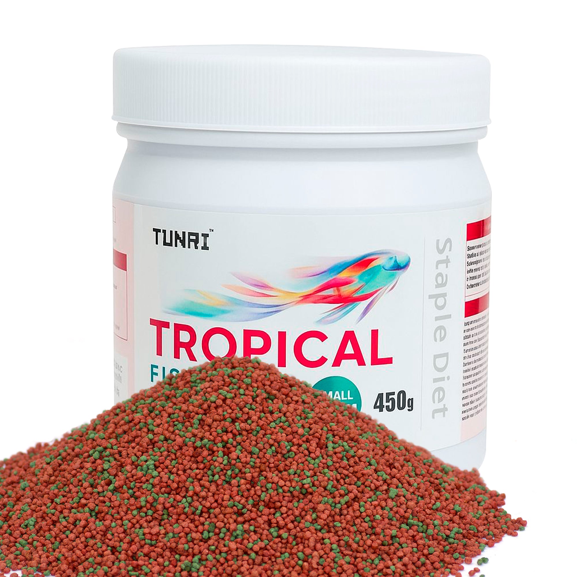 Tunai Tropical Aquarium Fish Food - 26% Protein - 1.2mm Pellets (Perfect for Small, Medium & Adult Fish)
