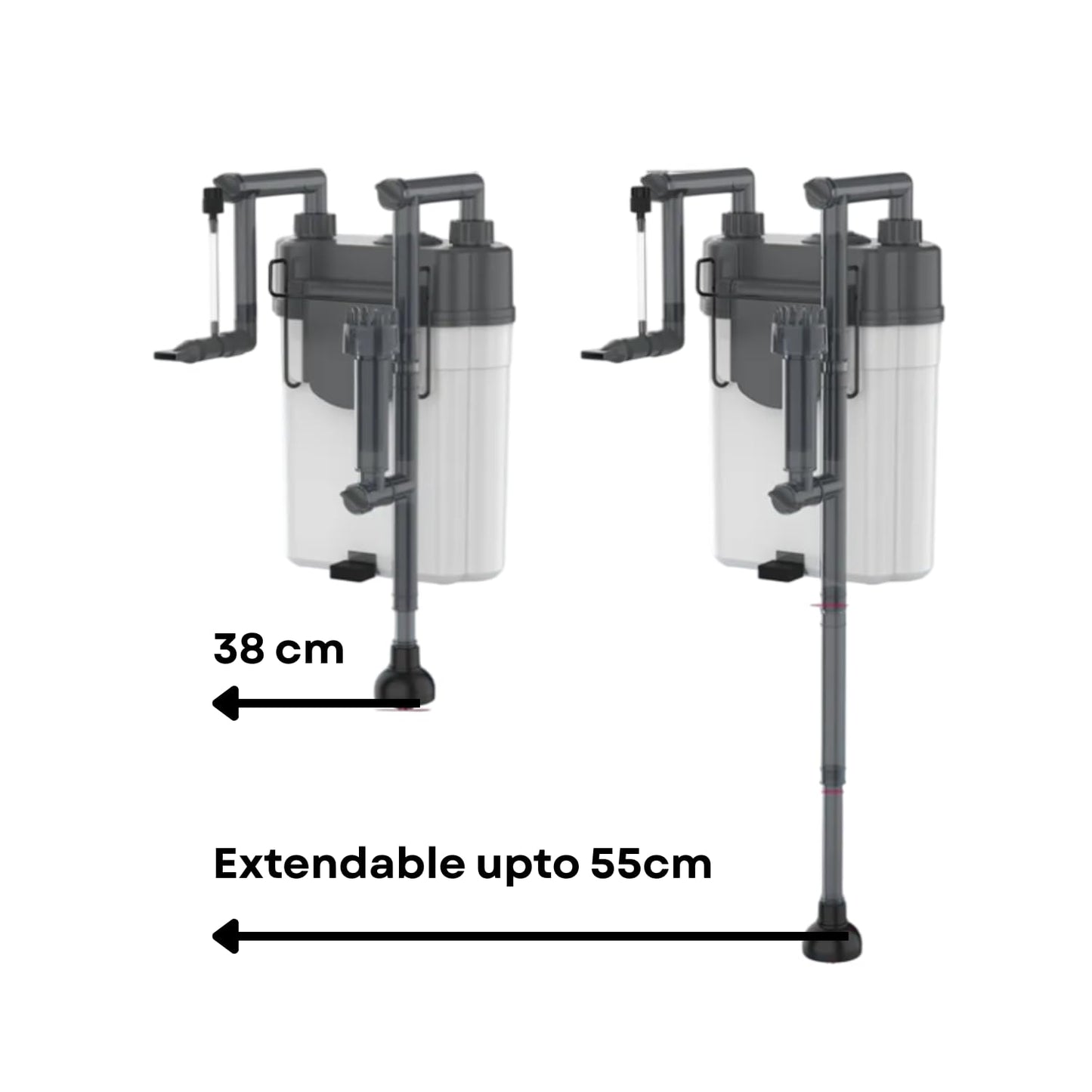 TUNAI S0B0 SF-150F External Hanging Filter for Aquarium Fish Tank | Mechanical, Chemical and Biological Filtration | Power: 4W | F.Max: 260L/H