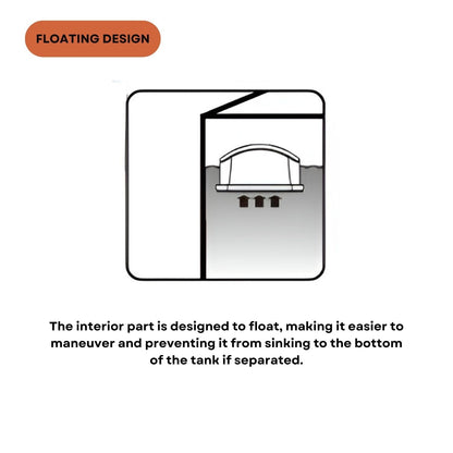 Dophin FM004(L) Magnet Cleaner with Blade for Aquarium Fish Tank | Innovative Tool | High Strength Magnets | Contoured Grip | (Original from Tunai Store) (FM004(L))