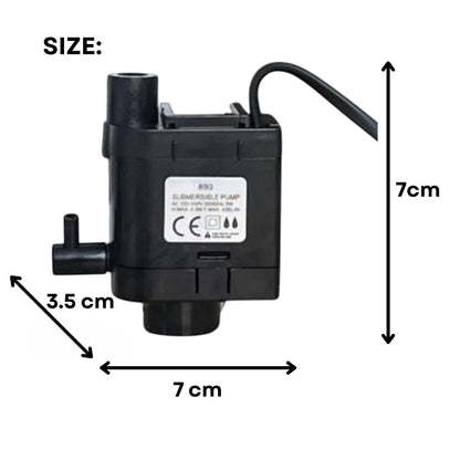 S0B0 WP-890 Submersible Water Pump for Aquarium Fish Tank | Compact Design | Suitable for Freshwater and Saltwater Aquarium | Power: 3W| F.Max: 400L/H | Original from Tunai Store