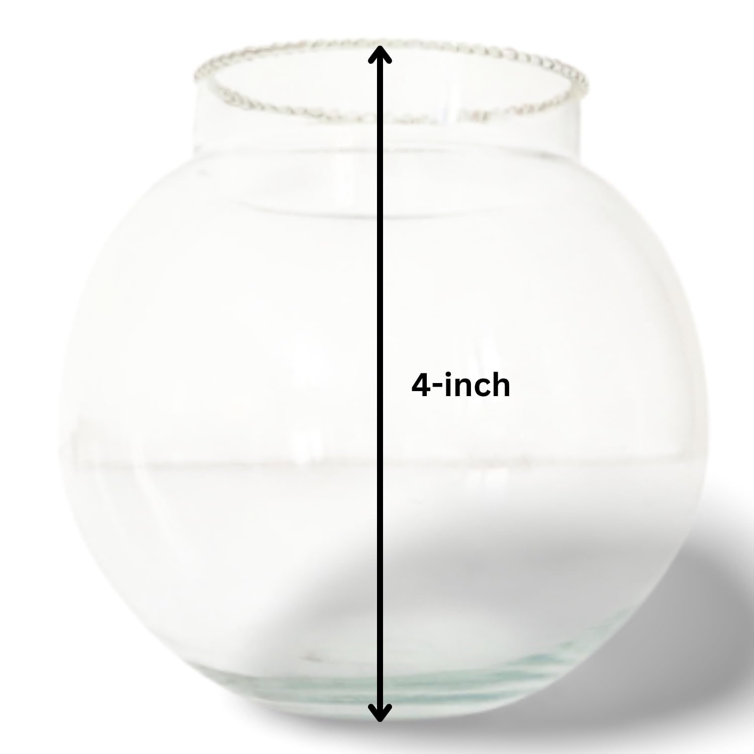 4-inch Glass Fish Bowl with Neck Collar, Suitable for Small Fish, Plants | Optimum Fish Tank Choice for Office & Home Decor