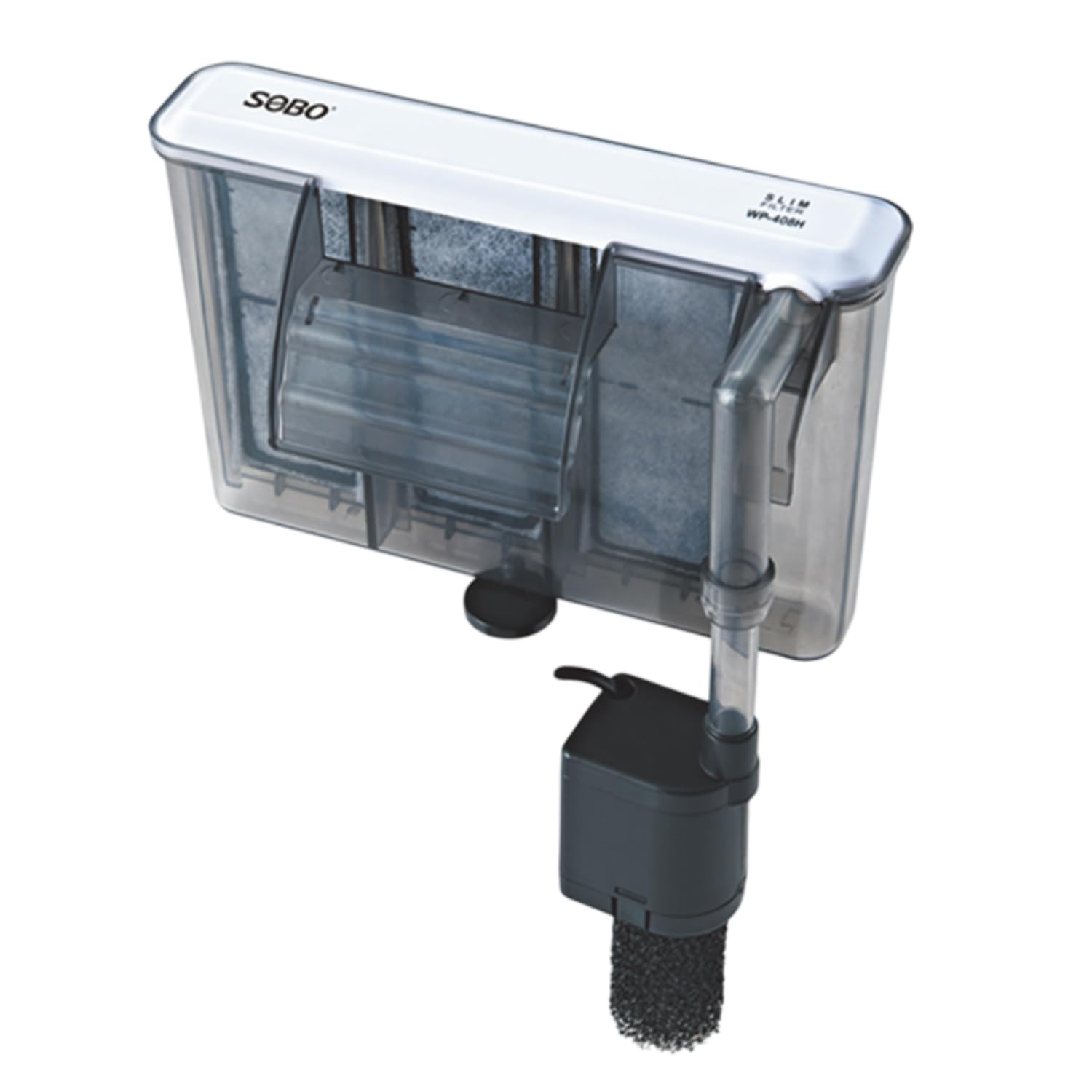 TUNAI S0B0 WP-408H Slim Hanging Filter for Aquarium Fish Tank | Mechanical, Chemical & Biological Filtration | for Marine and Fresh Water Tank | Power: 6W | F.Max: 600L/H