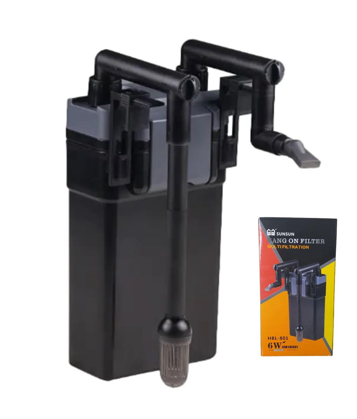 SunSun HBL-801 Hang On External Canister Filter, Black, 1 Piece