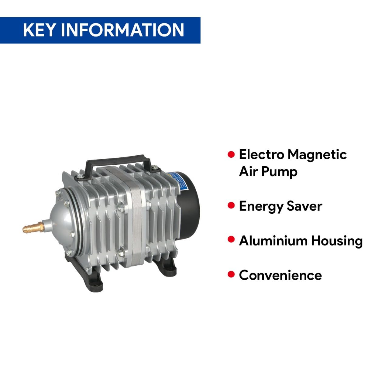 Tunai+ ACO-006 | 80 Watts, 88 Liters Per Minute| Strong Aeration Oxygen Air Pump for Fish Pond, Fish Breeders, Large Size Aquarium in Restaurants, Homes and Malls