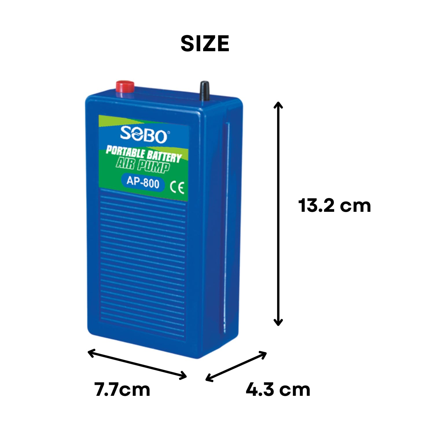 S0B0 AP-800 Portable Battery Air Pump for Aquarium Fish Tank | Ease and Quiet Operation | Ideal for Smaller Tanks | Power: DC 2 x 1.5V | F.Max: 2L/Min | Original from Tunai Store
