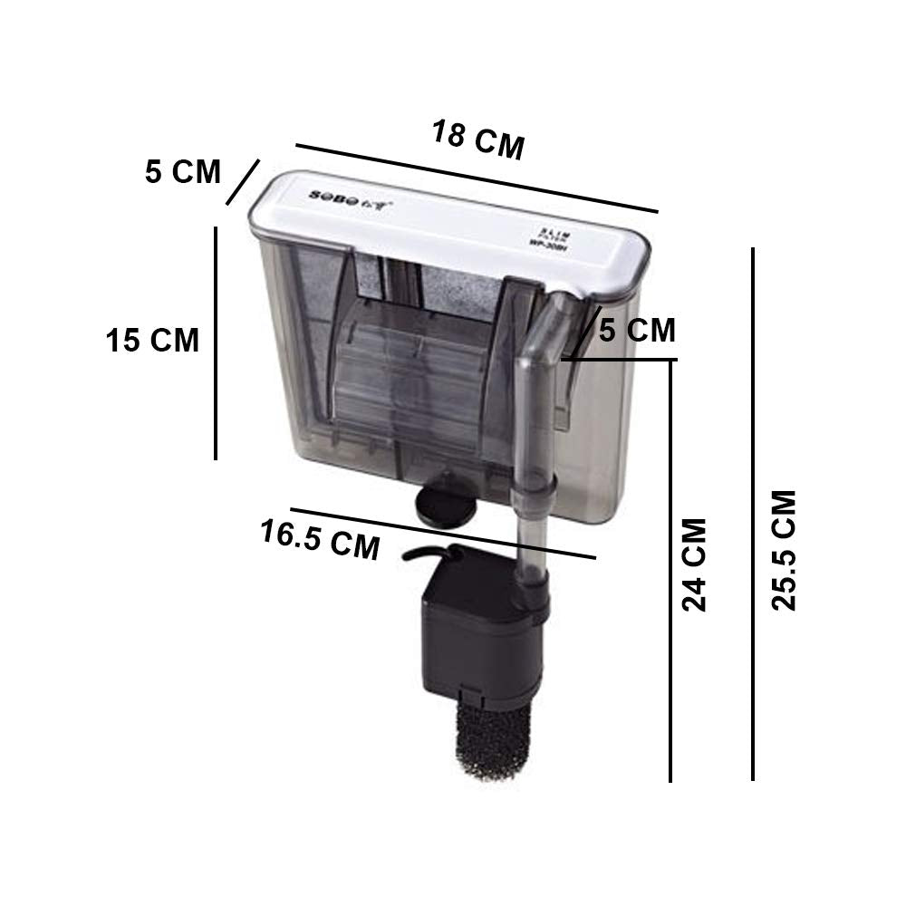 SOBO WP-308 Hanging Filter, Black, 1 Piece